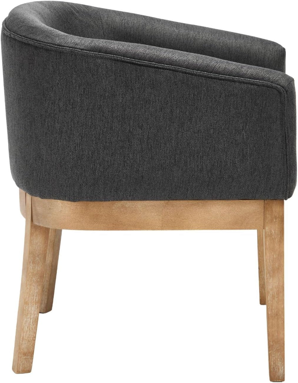 Linen Dining Chairs Set of 4, Barrel Farmhouse Kitchen Chairs with Arms, Upho...