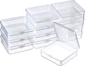 SATINIOR 24 Packs Small Clear Plastic Beads Storage Containers Box with Hinged Lid for Storage of Small Items, Crafts, Jewelry, Hardware (3.7 x 3.7 x 1.18 Inches)