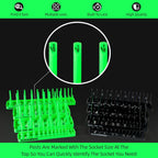 8PCS Socket Organizer Set, Socket Holder, 1/4", 3/8", 1/2" Metric & SAE Socket Tools Trays.