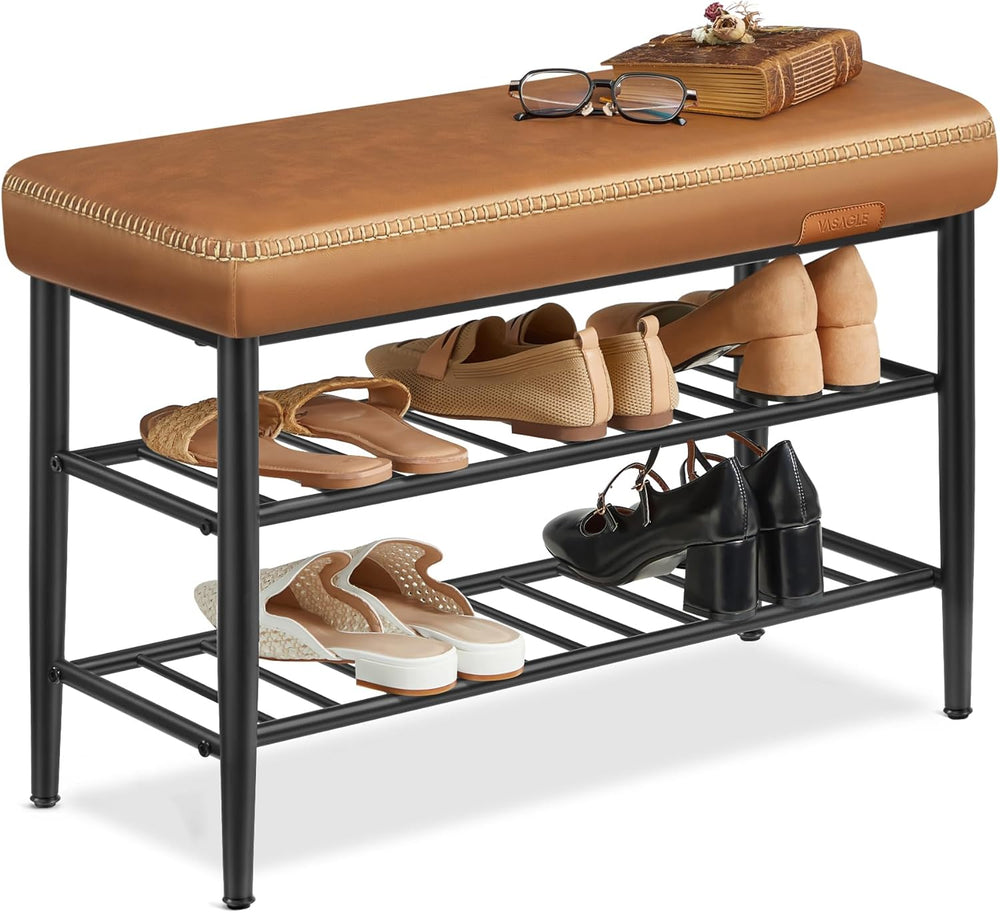 VASAGLE EKHO Collection - Shoe Rack Bench, Storage Bench for Entryway, Synthe...