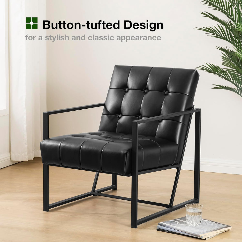 Glitzhome Mid Century Modern Accent Chair, Comfy Living Room Chair with Durab...