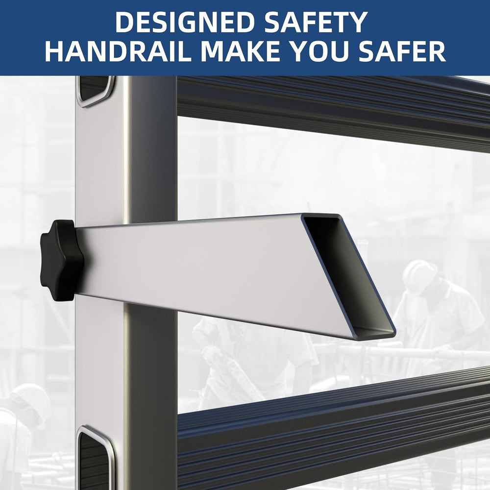 APARECIUM 10' Foldable Aluminum Scaffolding Ladder, Multipurpose Rolling ...