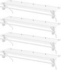 Closet Shelves Wall Mounted with Hanging Rod, 4 Pack 4 ft x 12 in White Wire Shelving Kit, Metal Wall Shelf Organizer for Home, Pantry, Laundry Room Storage