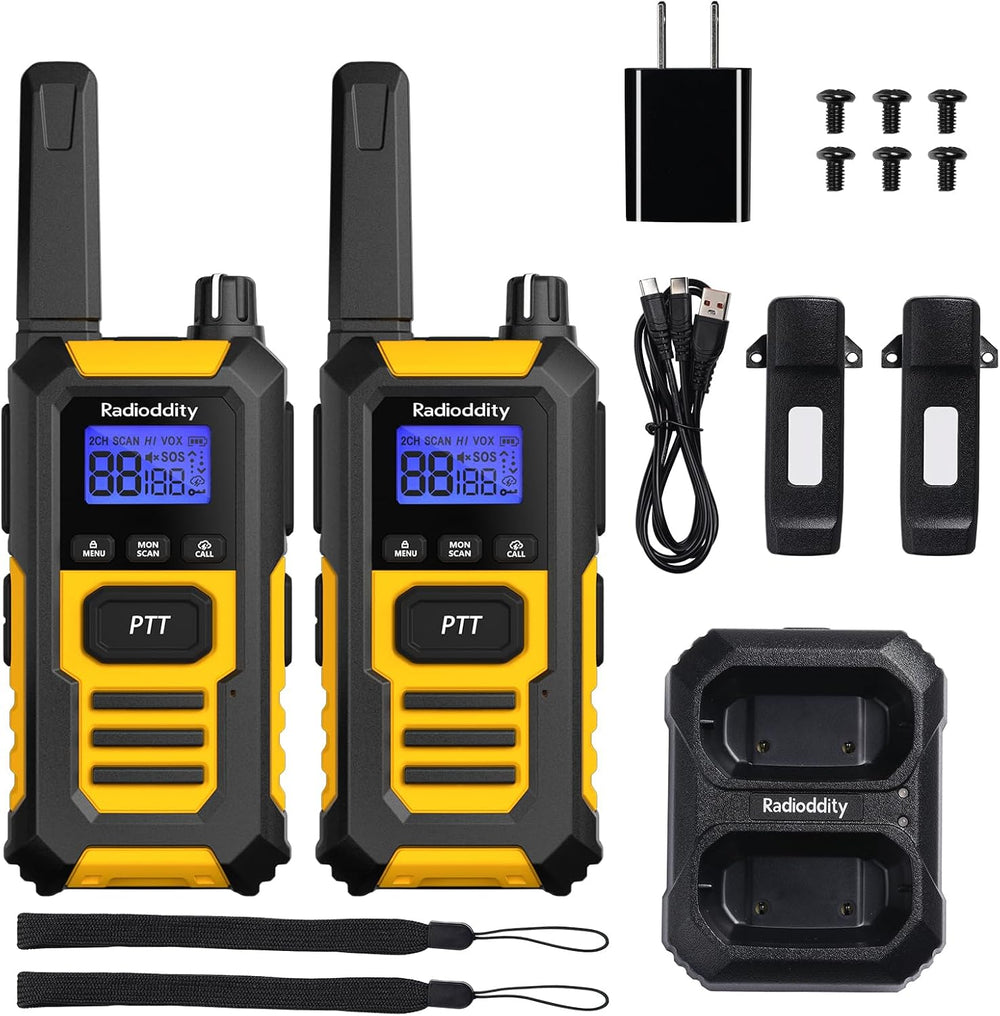 Radioddity HD-1 Waterproof Walkie Talkies IP67 Heavy Duty Floating, 2 Pack