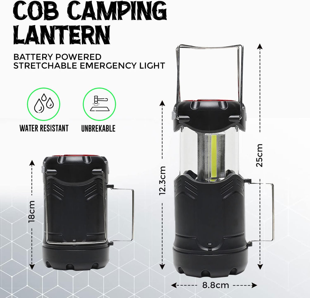 Rechargeable Camping Lantern - COB LED Lantern with USB Port | Waterproof Col...