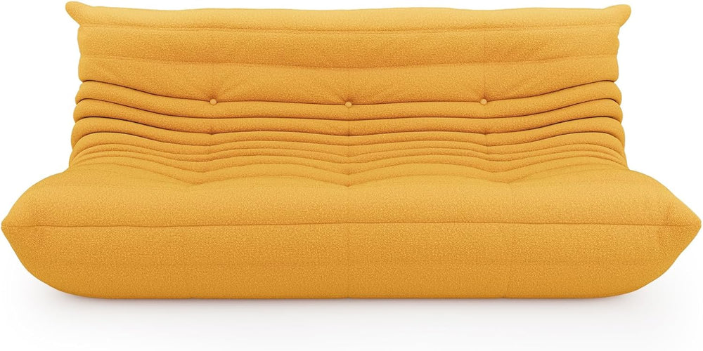 Bean Bag Chair, 3-Seater Memory Foam Fireside Chair, Teddy Yellow | High-dens...