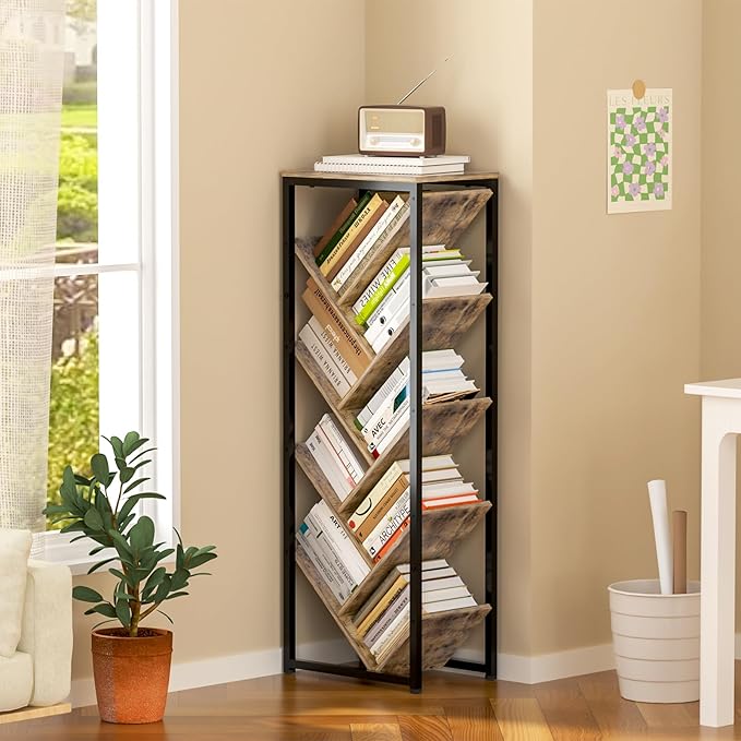 Tree Bookshelf - 9 Tier Floor Standing Tree Bookshelf for Hardcover Books, Sm...