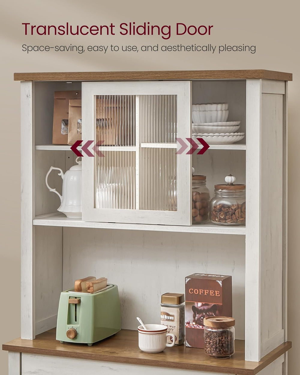 VASAGLE LIRY Collection - 71-Inch Tall Kitchen Pantry Cabinet with Lights and...