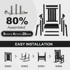 Outdoor HDPE Rocking Chairs, HDPE Oversized Patio Rocking Chairs, All Weather Resistant Porch Rocker, Heavy Duty Front Plastic Rockers for Outside