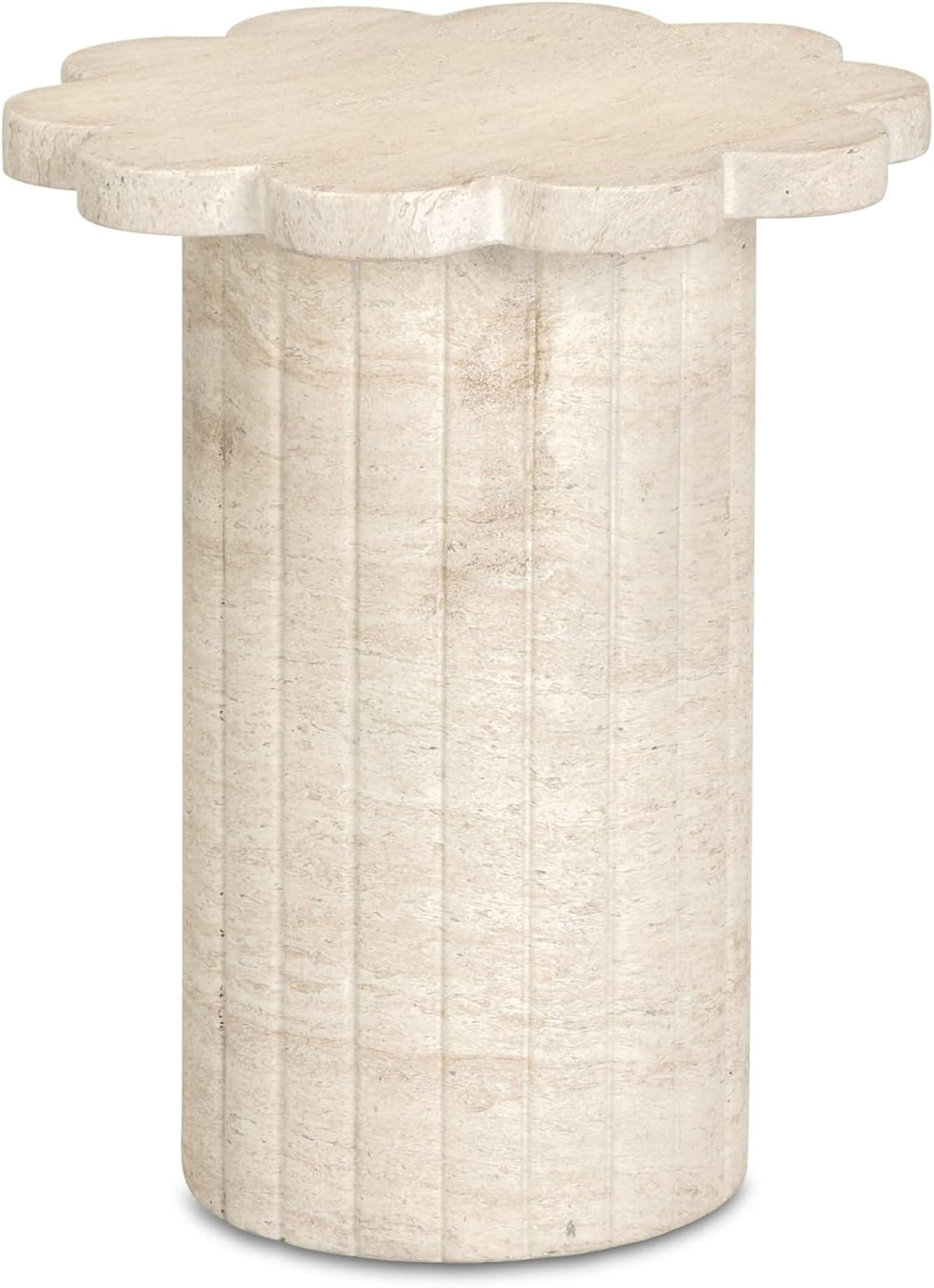 Tov Furniture Blossom Faux Travertine Indoor/Outdoor Concrete Side Table