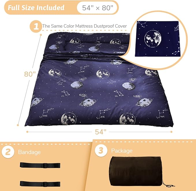 MAXYOYO Japanese Floor Mattress Futon Mattress, 4" Thicken Tatami Mat Sleeping Pad Foldable Roll Up Mat Boys Girls Dormitory Pad Kids Floor Lounger Pillow Bed, Charcoal Grey, Queen Size