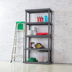 Sterilite 3-Pack 5 Shelf Unit, Heavy-Duty Shelving Storage Rack for Home and Garage, Gray - Multipurpose Plastic Organizer Shelves for Smart Organization