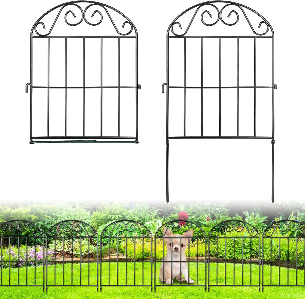 ADAVIN 24in Collapsible Garden Fence Border, 20 Panels Animal Barrier