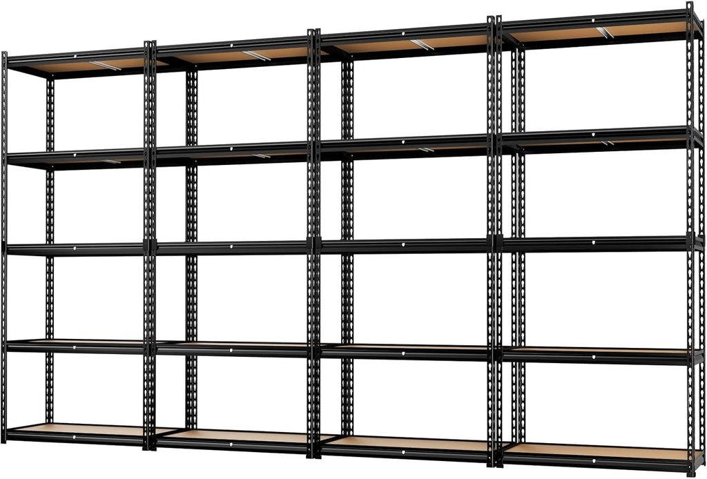 LEVELEVE 5-Tier Heavy Duty Storage Shelving Unit, 2020 lbs Capacity, Adjustable Metal Utility Shelf, 48" L x 18" W x 73" H for Garage, Kitchen, Pantry, Basement, Bathroom, Laundry,4 Pack