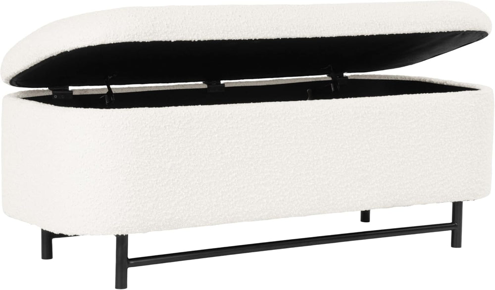 HomePop Ellipse Modern Storage Bench with Metal Legs |Homepop Home Décor|Benc...