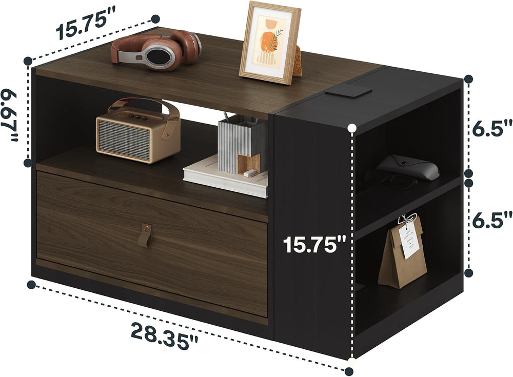 FLEXISPOT H7 CAB End Table with Drawers Storage,Narrow Side Table Nightstand ...