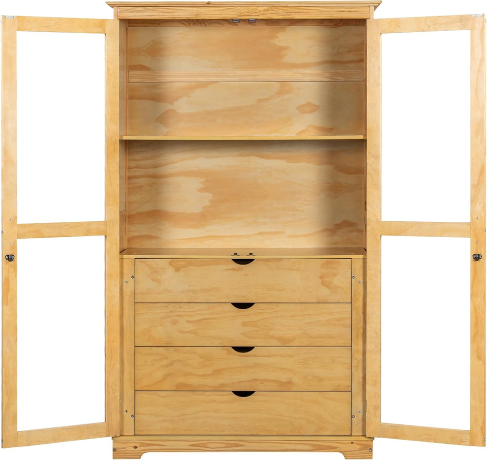 KUIKUI Kitchen Pantry Storage Cabinet, Pantry Cabinets for Kitchen Storage wi...