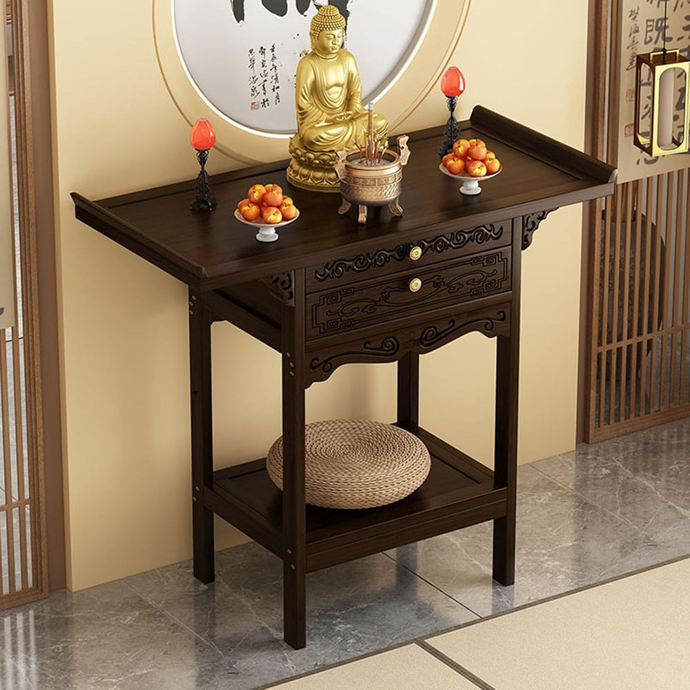 HARELA Meditation Altar Table Cabinet with Drawer, Meditation Shrine Buddhist...