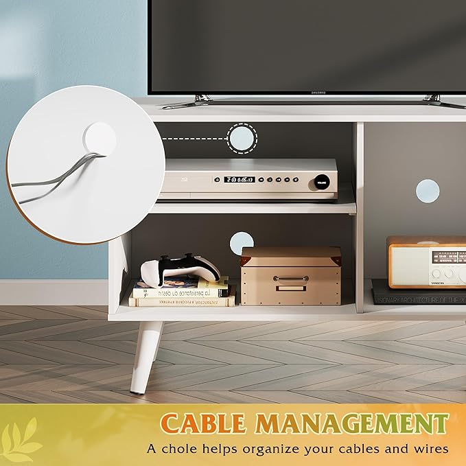 WLIVE TV Stand for 40 Inch TVs, Small Entertainment Center with Storage Cabin...