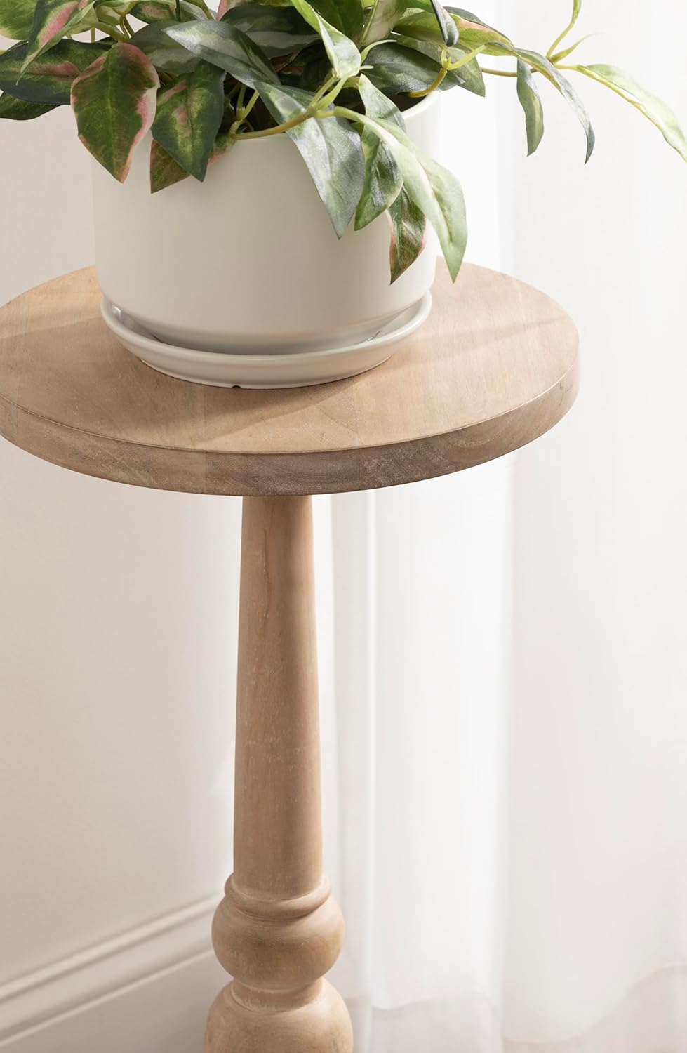 Kate and Laurel Wegner Traditional Wooden Round Drink Table, 12 x 12 x 30, Li...