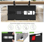 KEEGH No Drill Under Desk Cable Management Tray - 28" Cord Management Under Desk - Clamp/Screw Mount - Support Upto 70lbs - Fabric Wire Management - Gaming/PC Cable Tray Cord Hiders for Office/Home