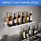 ROCKPOINT Stainless Steel Shelf 12 x 36 Inches 300lb, 2 Pack NSF Commercial Wall Mount Floating Shelving with Backsplash for Restaurant, Kitchen, Home and Hotel, Silver