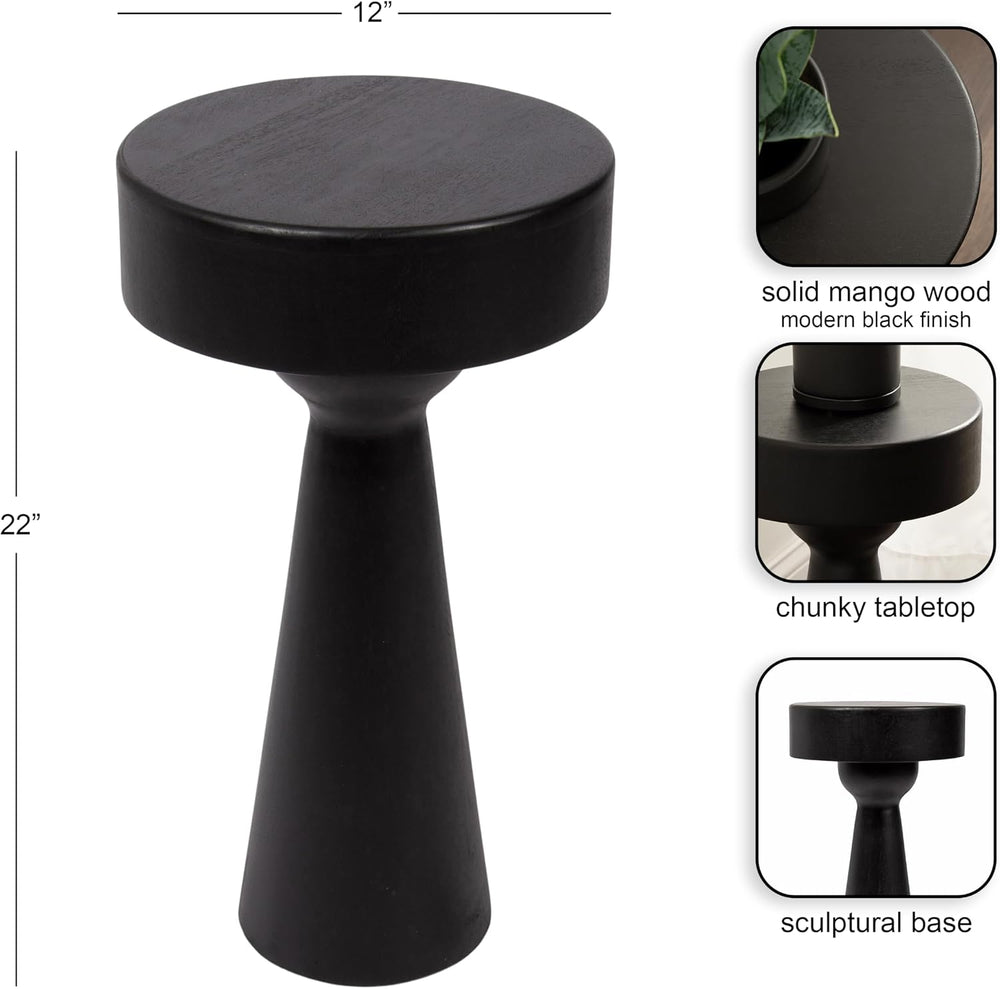 Kate and Laurel Solbrett Modern Sophisticated Round Side Table, 12 x 12 x 22,...
