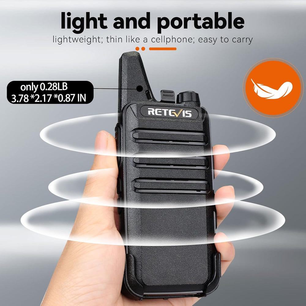 Retevis RT22 Compact & Lightweight FRS Walkie Talkies Long Range (4 Pack)