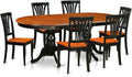 East West Furniture PLAV7-BCH-W 7 Piece Dining Room Furniture Set Consist of an Oval Kitchen Table with Butterfly Leaf and 6 Dining Chairs, 42x78 Inch, Black & Cherry