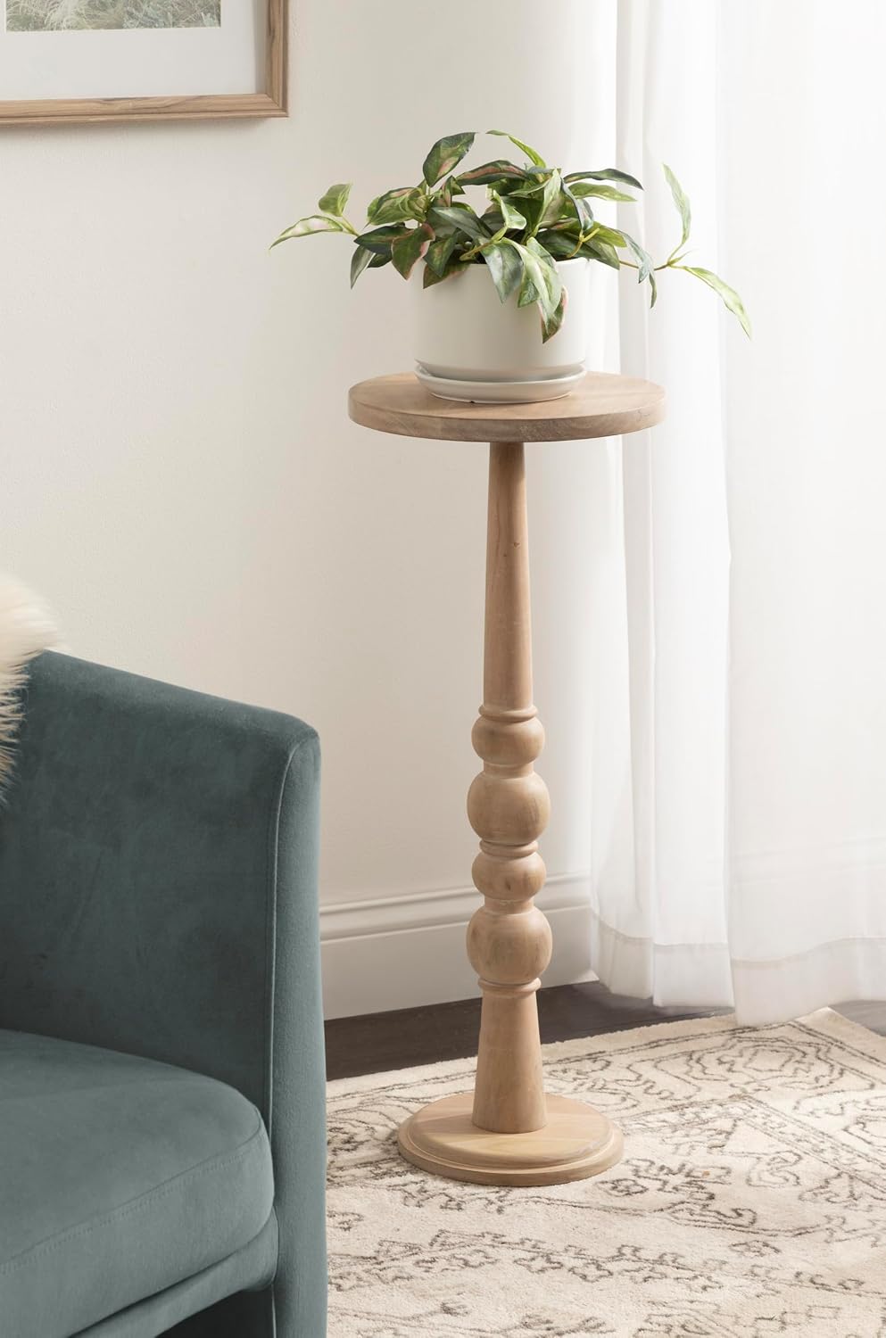 Kate and Laurel Wegner Traditional Wooden Round Drink Table, 12 x 12 x 30, Li...