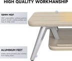 Fenge Dual Monitor Stand, Monitor Stands Riser for 2 monitors, 42.5 Inch Wood Desk Shelf with Storage Organizer and Cable Management for Office Desk Accessories