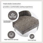 Dining Room Chairs Set of 8，Modern Channel Tufted Upholstered Dining Chairs with Silver Stainless Steel Legs, Comfortable Chenille Fabric Kitchen Chairs for Dining Room (Grey, 8pc)