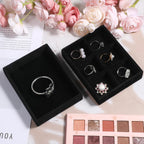 2 PCS Black Velvet Stackable Ring Organizer Tray, Earrings Display Tray Storage, Small Jewelry Trays, Display Storage Holder for Ring Earrings Jewelry (2 Styles)