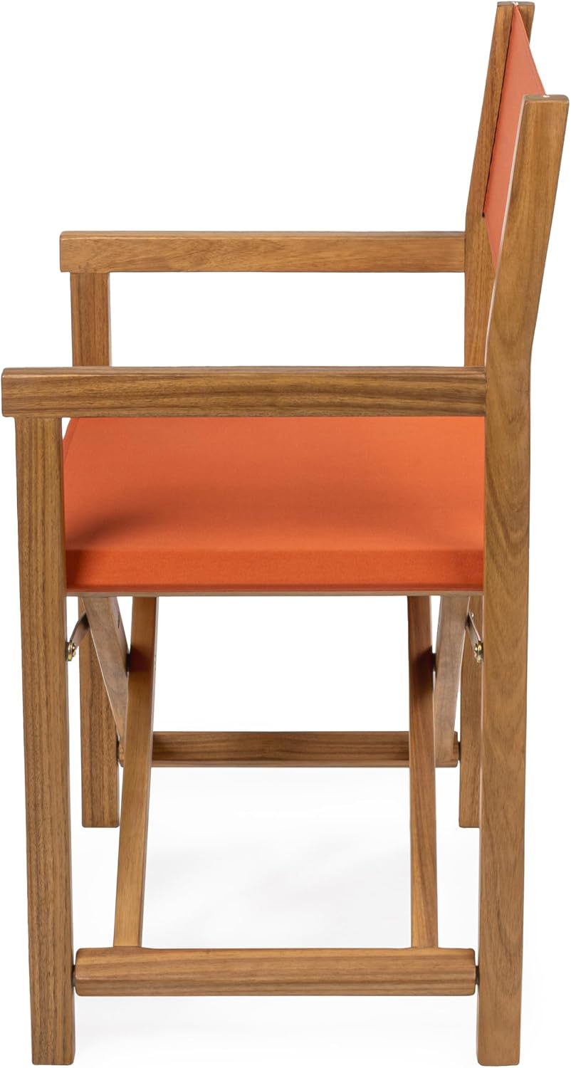JONATHAN Y Cukor Acacia Wood Folding Director Chair Set of 2, Orange