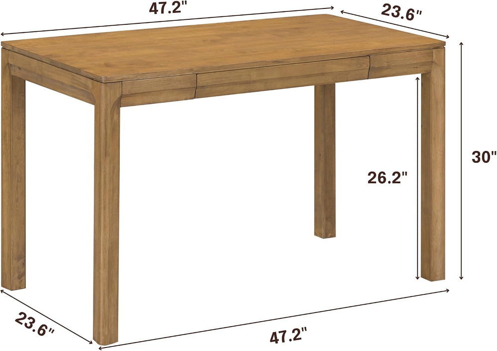 NTC Flow Modern Wooden Rectangle Desk Table with Hidden Drawer – Waterproof &...