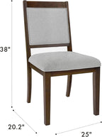 HomePop Open Back Upholstered Wood Frame Dining Chairs - Gray Solid Woven (Set of 2)