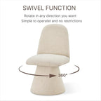 Swivel Dining Chairs Set of 1, Modern Upholstered Dining Chair Mid Century Kitchen Chairs with Wave Shaped High Back, 360 Degree Rotating Vanity Chair for Dining Room, Bedroom, Farmhouse, Sand
