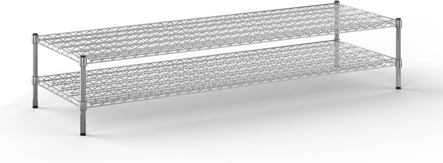 24" Deep x 72" Wide x 14" Height Wire Shelving Kit | 2-Tier | NSF Commercial Storage Rack Unit