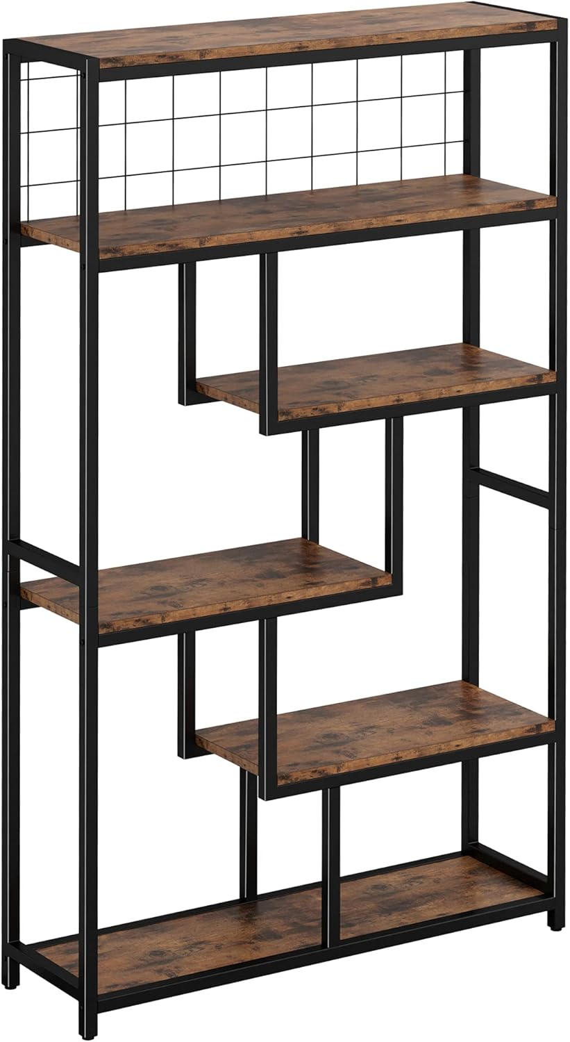 IRONCK Bookshelves 6 Tiers, Industrial Etagere Heavy Duty Shelves for Living ...