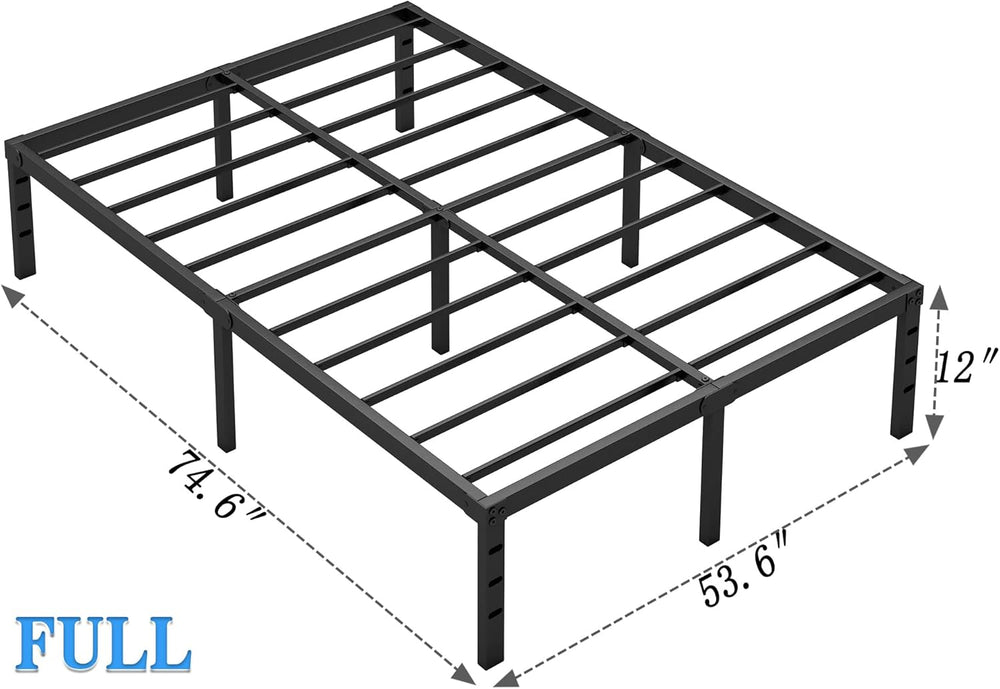 NEW JETO Metal Bed Frame,Full Size Bed Frame with Storage Space,12 Inch