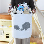 I nylon 2-Pack Storage Baskets, Nursery Size, Hamper & Laundry, Mother Baby Gift, Elephant Decor