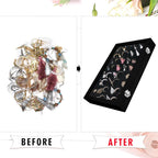 Velvet Jewelry Tray 48 Grid Jewelry Display Tray Organizer Box with Transparent Lid Rings Earrings Necklaces Pendants Display Box Suitable for Women and Girls (Black)