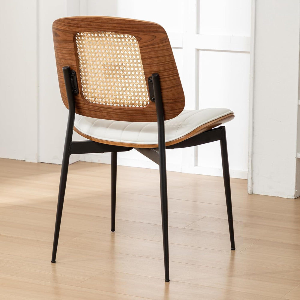 Rattan Dining Room Chairs Set of 2, Mid Century Modern Kitchen Ktichen Chairs...