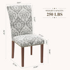Stylish Dining Chairs Set of 2, Upholstered Parsons Dining Room Chair with Nailhead Trim, Kitchen Room Chair with Thick Cushions and Wood Legs, Nailhead Trim, SKY2050A-01