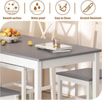SogesHome 47.2'' Dining Table Set with 4 Chairs, 5-Piece Modern Chic Design, Premium Construction, Versatile Functionality, Easy Assembly, Gray and White Finish, Grey