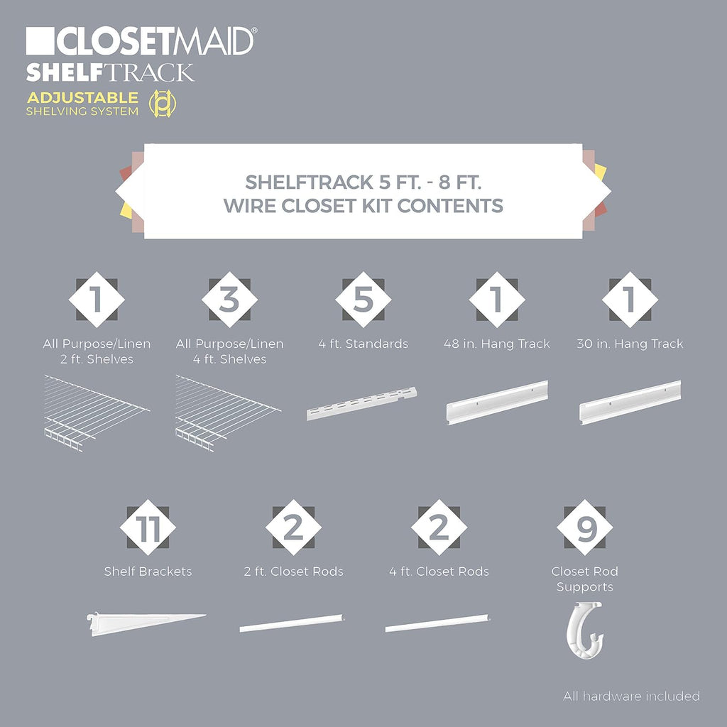 ClosetMaid ShelfTrack Wire Closet Organizer Systems (7-10 ft. & 5-8 ft.)
