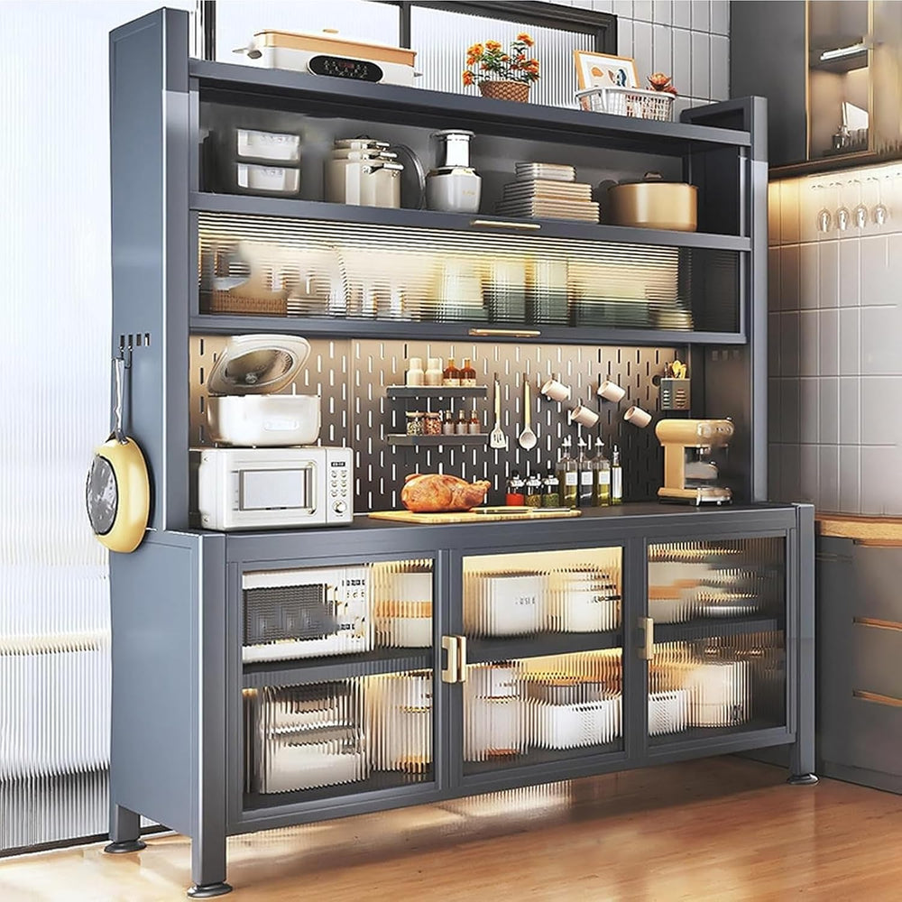 JKGHK 6-Tier Tall Kitchen Bakers Rack, Kitchen Storage Hutch Cupboard Cabinet...