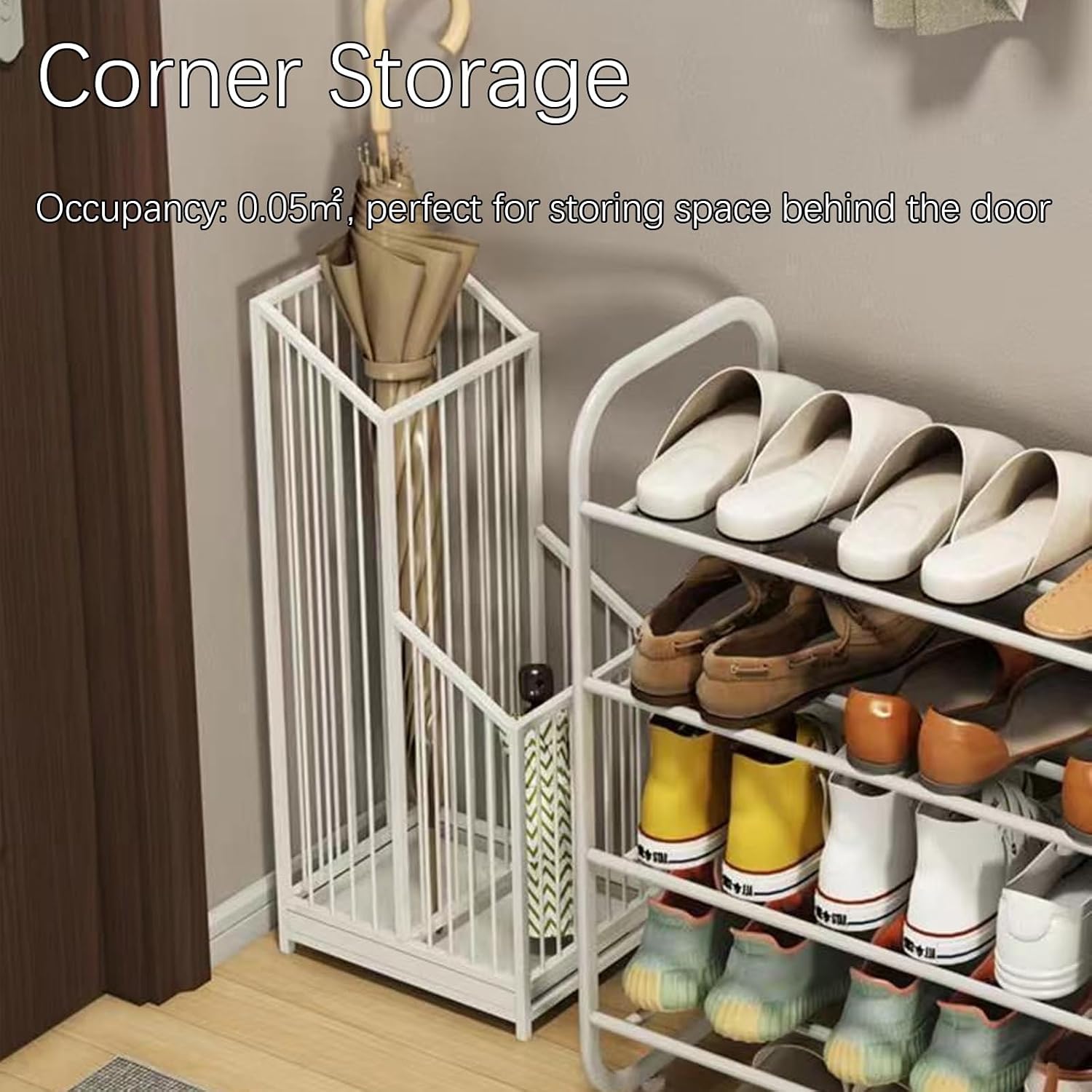Indoor Metal Umbrella Stand，Umbrella Storage，Tall Metal Standing Umbrella Holder，Umbrella Holder for entryway，for Hotel，Offices，Home，Commercial(Gold,40 * 25 * 62cm/16 * 8 * 24.4in)
