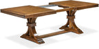 NEMA9-AWA-36 9-Piece Modern Dining Set Includes a Rectangular Modern Dining Table and 8 Light Beige Polyester Fabric Kitchen Chairs, 44x100 Inch, Antique Walnut