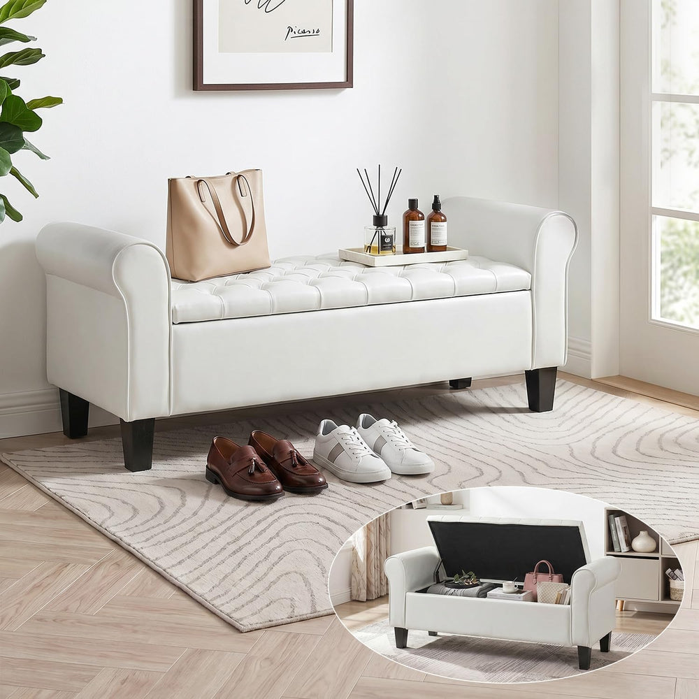 ECOTOUGE 55" Storage Ottoman Bench for Living Room, End of Bed Bench wit...